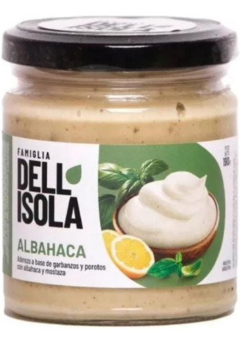 Aderezo A Base De Garbanzo C/albahaca/mostaza190g Dell Isola