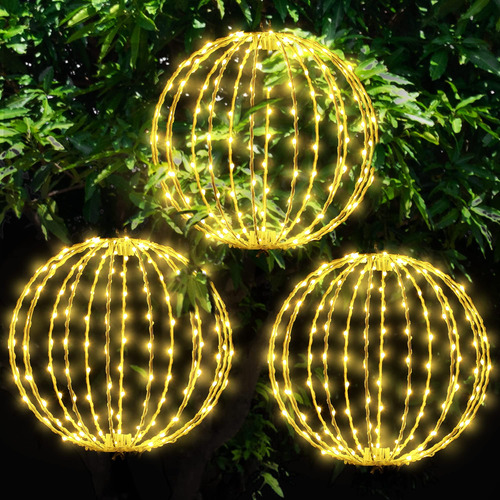 Bola Luz Led Colgante Jardin Navidad 160 12  Esfera Marco 8