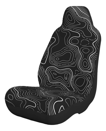 Funda Asiento Automovil Patron Topografico Tela Lavable Solo