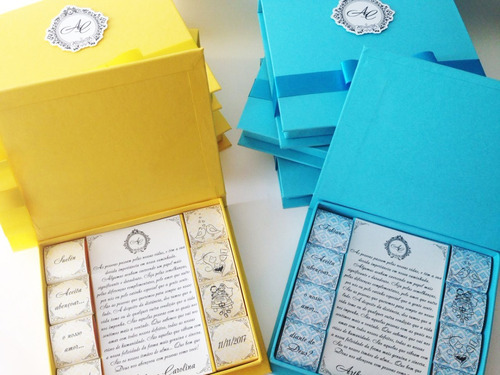 Imagem 9 de 10 de Convite Padrinhos Casamento - Kit Chocolate (14 Unidades)
