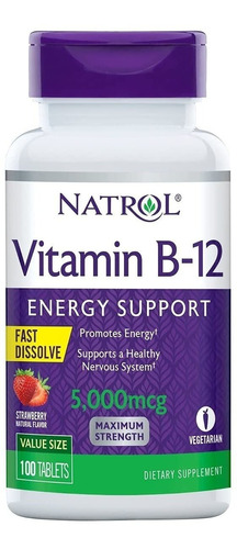 Vitamina B12 5000 Mcg Natrol 100 Tabletas