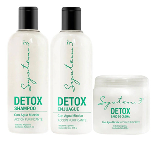 Kit System3 Detox - Shampoo + Acondicionador + Baño De Crema