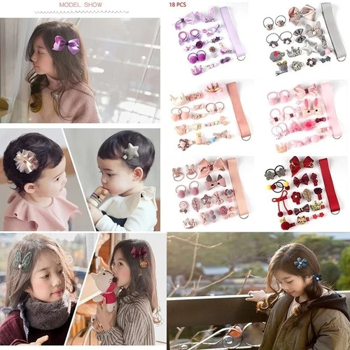 Set De Accesorios Para Bebés Niñas Ganchitos Cabello Kawaii