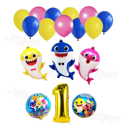 Pack Globos Baby Shark X 16 Unidades