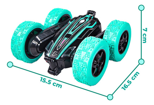 Carro Juguete Control Remoto De Acrobacias 360° Y Doble Lado Color Verde Ele-Gate JUG.C500