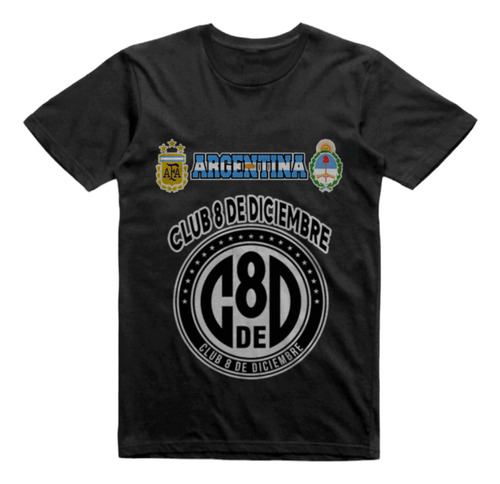 Remera Infantil Negra Club 8 De Diciembre Laguna Blanca