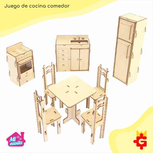 Imagen 4 de 10 de Muebles Para Casita Muñecas Barbie 16 Muebles En Fibro Fácil