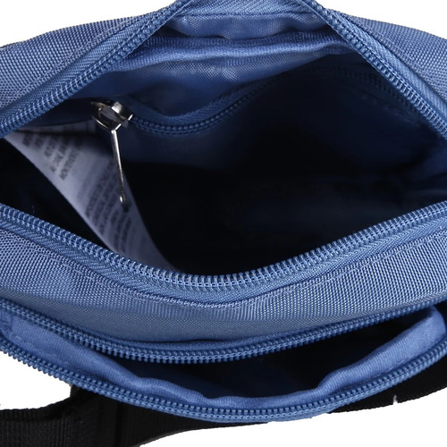 Bolsa lateral azul unisex Fila Classic Dna con marco de herrajes, correa de hombro de níquel, color negro, diseño de tela lisa