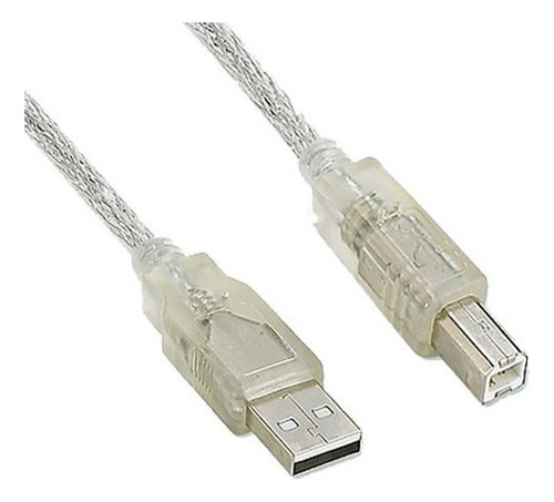 Cabo De Impressora Usb A/b 2.0 3 Metros Fcab3 Feasso Cor Cristal