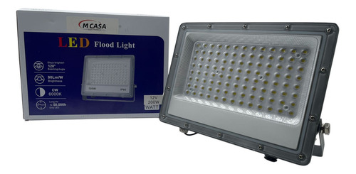 Foco Halogeno Led 200w/12v Marca Mcasa Luz Fria Ip66 Carcasa Blanco Luz Blanco Frío