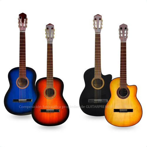 Imagen 9 de 10 de Pack Guitarra Electrocriolla Corte Ampli Funda Cable Manual