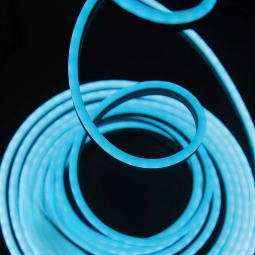 Kit Tira Led Neon Flexible + Fuente 5mts 12v Exterior Celeste