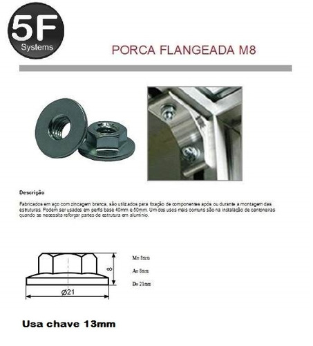 Imagem 4 de 5 de Porca Flangeada M8
