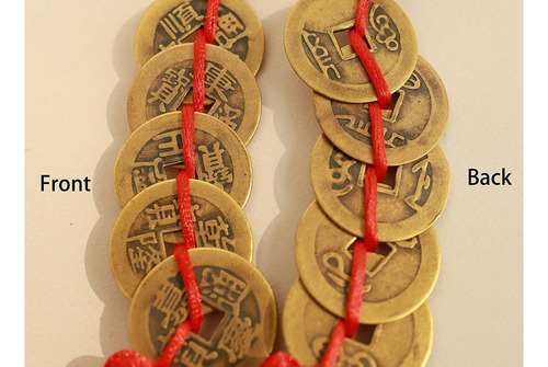 Feng Shui Chino 5 Monedas Con Nudo Rojo Hecho A Mano 2021 Fe