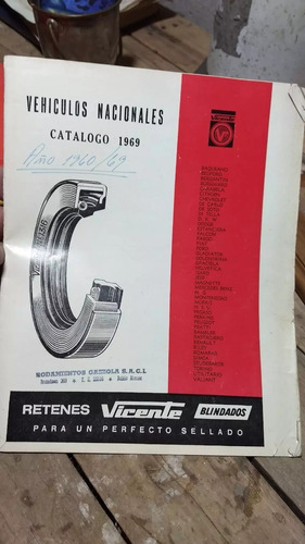 Catalogo Medidas Neumaticos Nacionales 1969