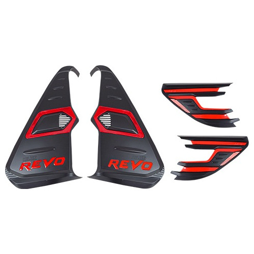 Kit Protectores Negro/rojo Para Hilux Revo 2015 Al 2020