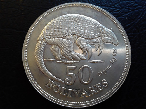 Moneda Conmemorativa Cachicamo De Plata Año 1975