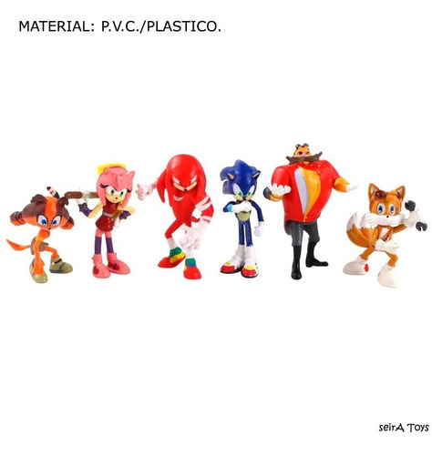 6 Figuras De Sonic. 7 Cms. Pvc. Tails, Dr. Roboti , Knuckles