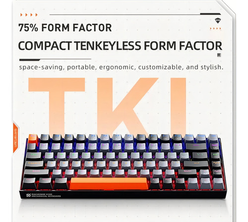 Teclado Machenike K500 B84 75% Switch Huano Brown Color negro Idioma del teclado inglés EE. UU.