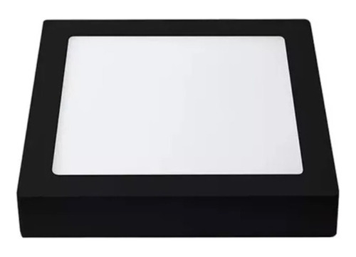 Foco Panel Led Plafón Sobrepuesto Cuadrado Negro 12w 220v