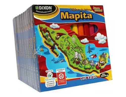 10 Cajas Colores Mapita Con 12 Cortos Dixon
