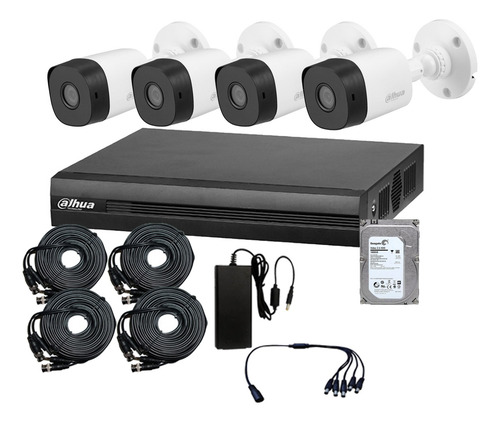 Kit Cctv Dahua 4 Cam 4mpx 320gb Deteccion De Rostro P2p
