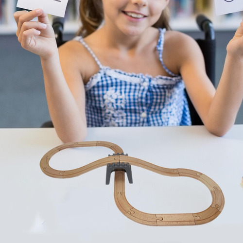 VĂas De Tren De Madera, Juguete De Madera Para 19 Piezas