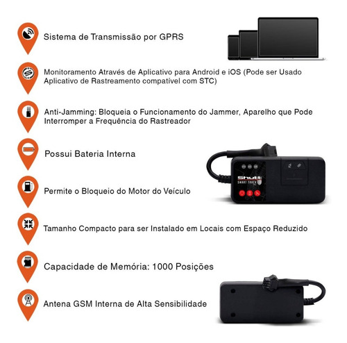 Rastreador Bloqueador Veicular Automotivo Gps Ios Android