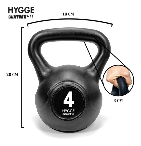 Imagen 5 de 10 de Pesa Rusa Kettlebell Importada 4 Kg Gym Fitness Crossfit