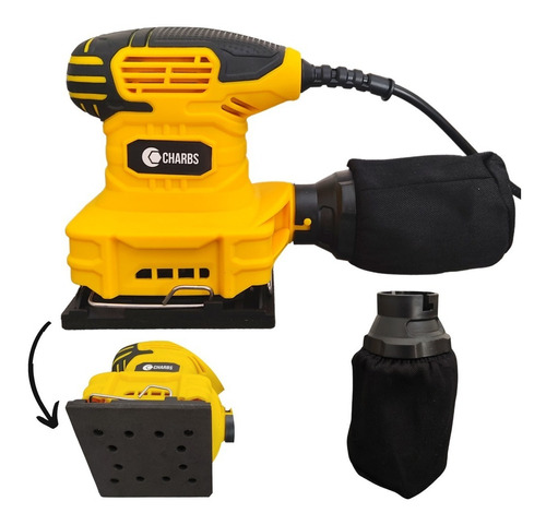 Lixadeira Orbital Treme Treme Elétrica Madeira Parede 250w Cor Amarelo 220V