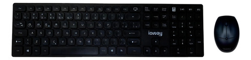 Kit Teclado E Mouse Usb Km702sl Preto Slim Ioway