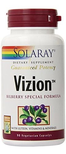 Solaray Vizion Bilberry Fórmula Especial, 42 mg, 90 count