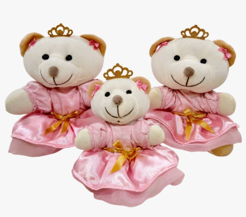 Imagem 2 de 2 de Trio Para Nicho Ursa Princesa Rosa 3 Peças