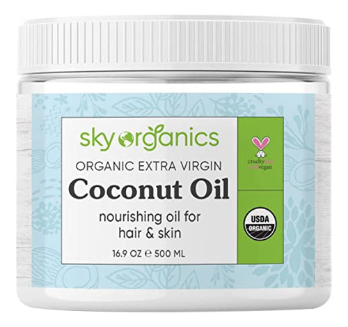 Aceite De Coco  Sky Organics Virgen Extra Orgánico Para Cabe