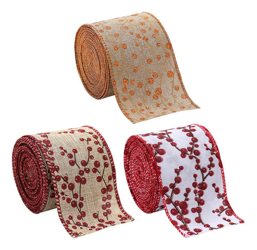 B 3 Cintas Navideñas Para Manualidades Para Hacer Flores,