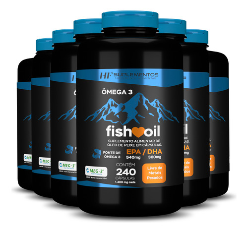 10x Omega 3 Fish Oil Meg 3 240 Cps Hf Suplementos