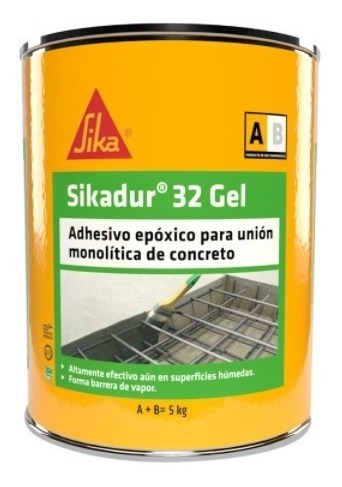 Adhesivo Epoxico Sika 32 Gel A+b De 1kg Gris Mortero Acero 