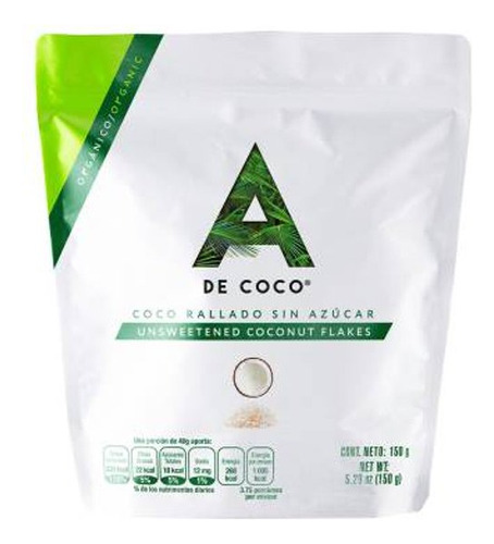 Coco Rallado A De Coco Orgánico Deshidratado 150 G