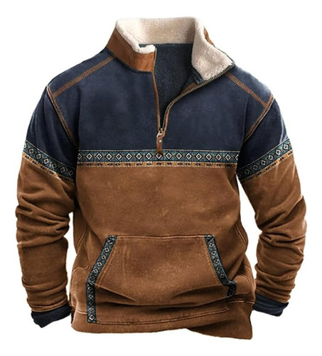 Sudadera Elegante Con Camisa Vaquera Para Hombre