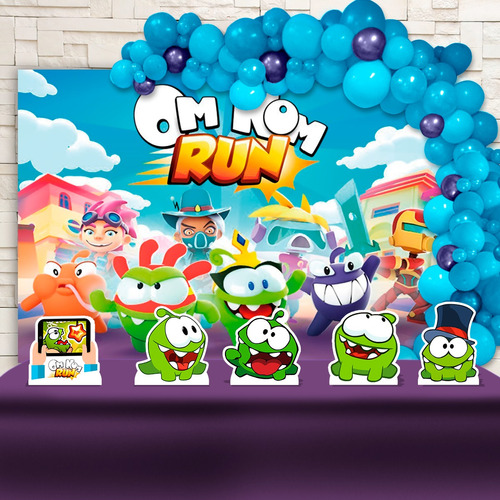 Kit Decoração De Festa Infantil Om Nom Run G