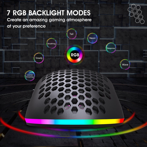 2,4 G Ratón Inalámbrico Con Retroiluminación Rgb Recargable