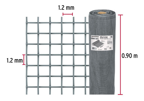 Malla Mosquitera De Fibra De Vidrio, Rollo De 30 M X 0.9 M