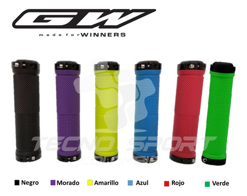 Imagen 4 de 5 de Mangos Gw Grip Puño Manillar Bicicleta Con Anillo Bloqueo