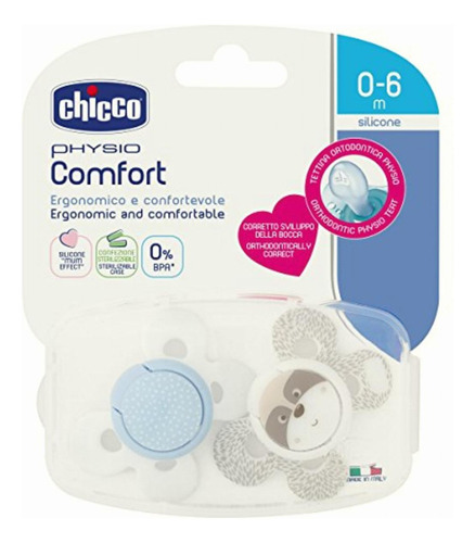 Chicco Chupón Physio Comfort, 0 A 6 Meses, Color Azul