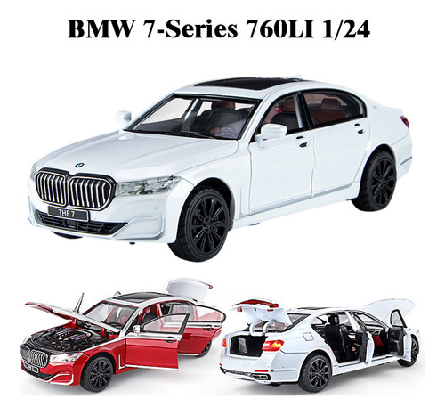 Bmw 760li Miniatura Metal Coche Con Luces Y Sonido 1/24