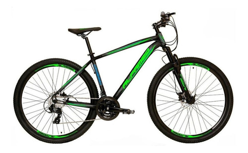 Mountain bike Alfameq Nacional Tirreno aro 29 19" 24v freios de disco hidráulico cor preto/verde