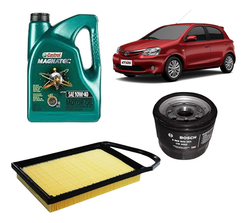 Kit Filtros Toyota Etios Castrol 10w40 Magnatec