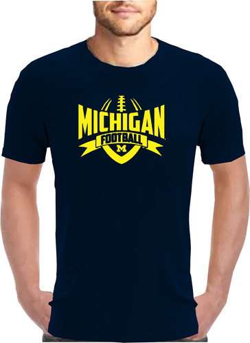 Playera Colegial Michigan Wolverines Futbol Deporte Uni