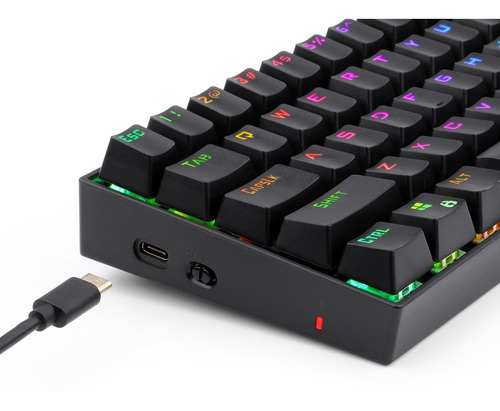 Teclado gamer inalámbrico Redragon Deimos K599-KRS QWERTY Red inglés UK color negro con luz RGB