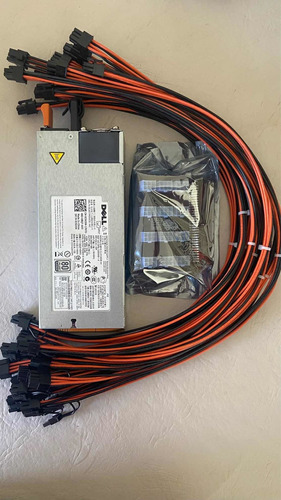 Imagen 1 de 4 de Fuente Mineria Dell 1400w + 12 Cables Pcie + Breakout Board